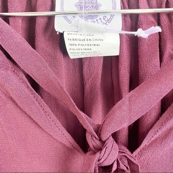 Muche et Muchette Burgundy One Size Long Sleeve Lightweight Boho Dress NEW - Picture 6 of 7